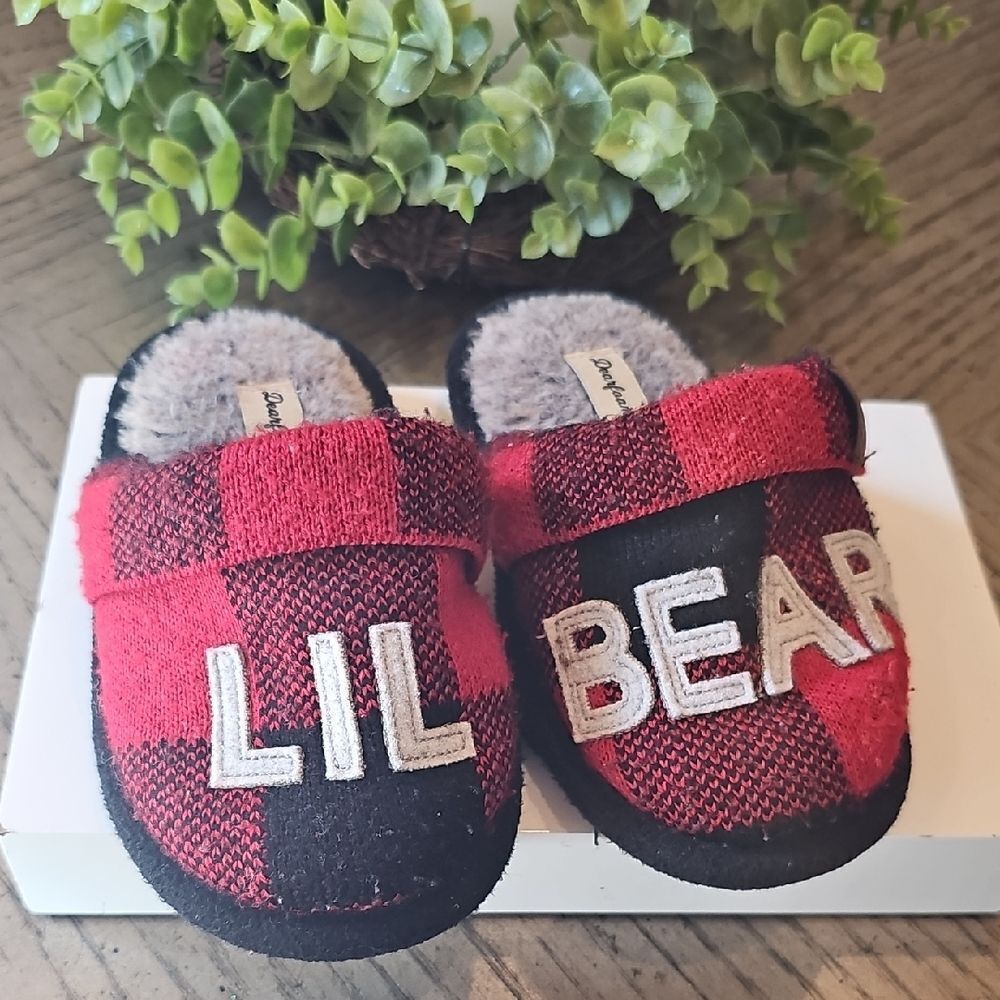 Dearfoams Lil Bear Kids Slippers Size 9-10
